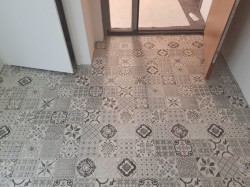 Pvc vloer patroon gelegd